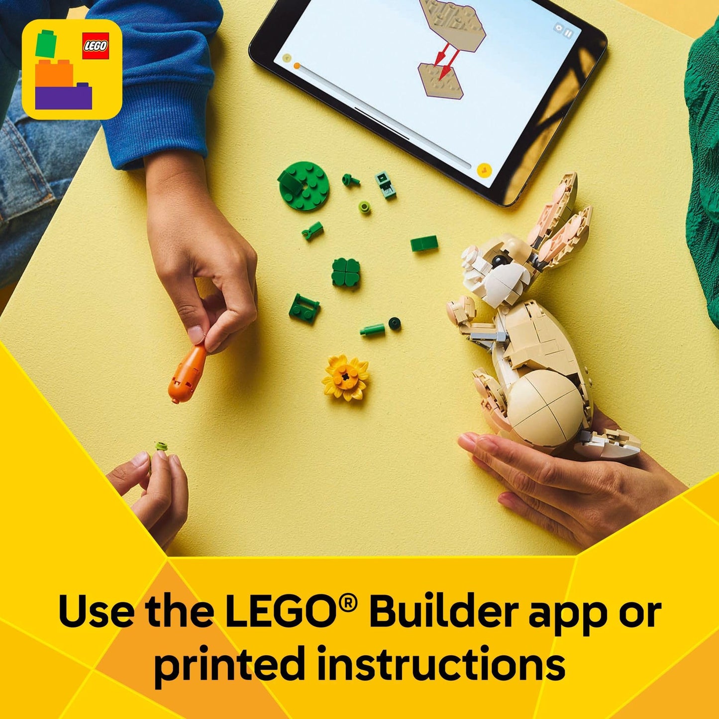 LEGO Creator 3-in-1 Cute Bunny Toy (31162) – 3 Buildable Animal Figures for Kids 8+