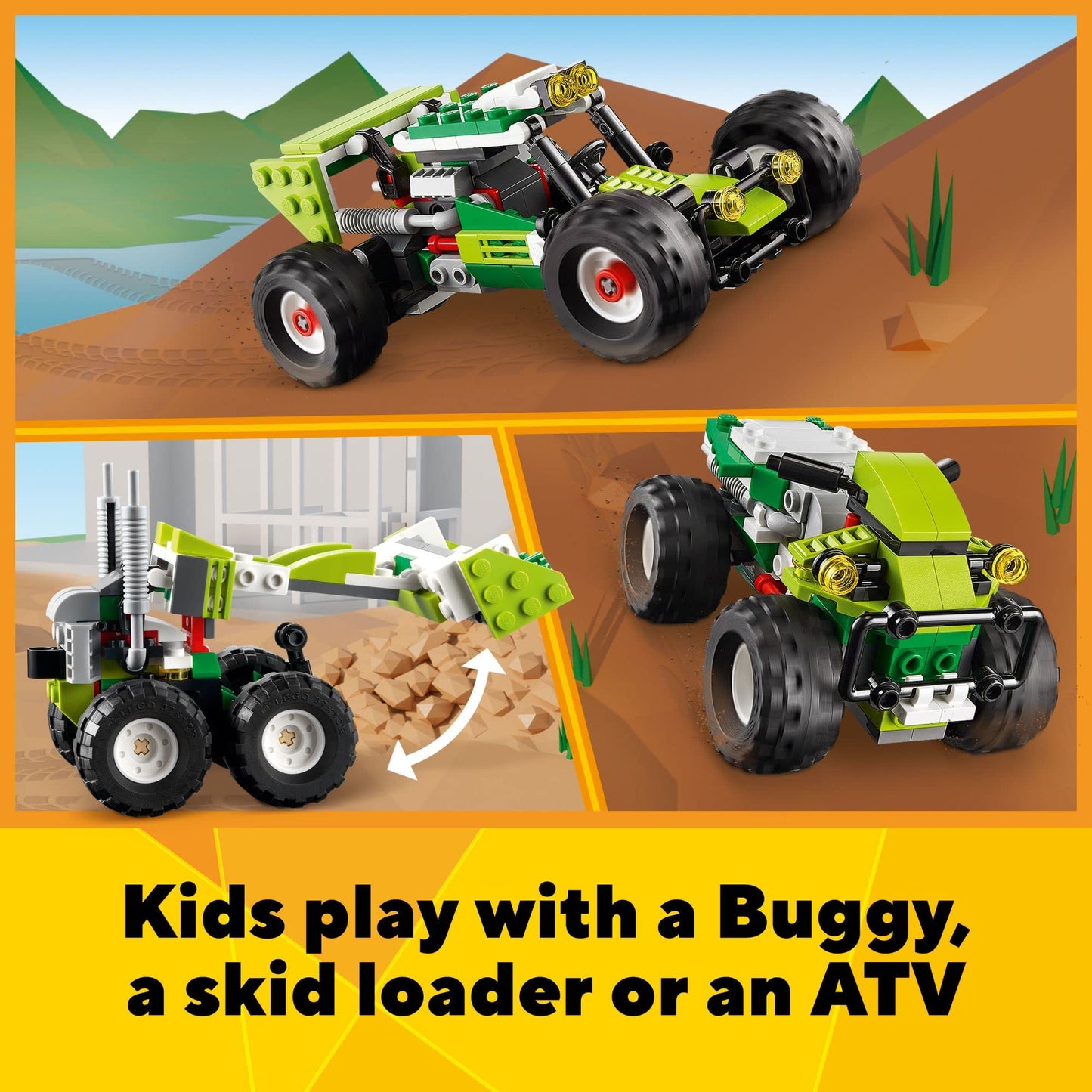 LEGO Creator 3-in-1 Off-Road Buggy 31123 | 3-in-1 Construction Toy for Kids 7+