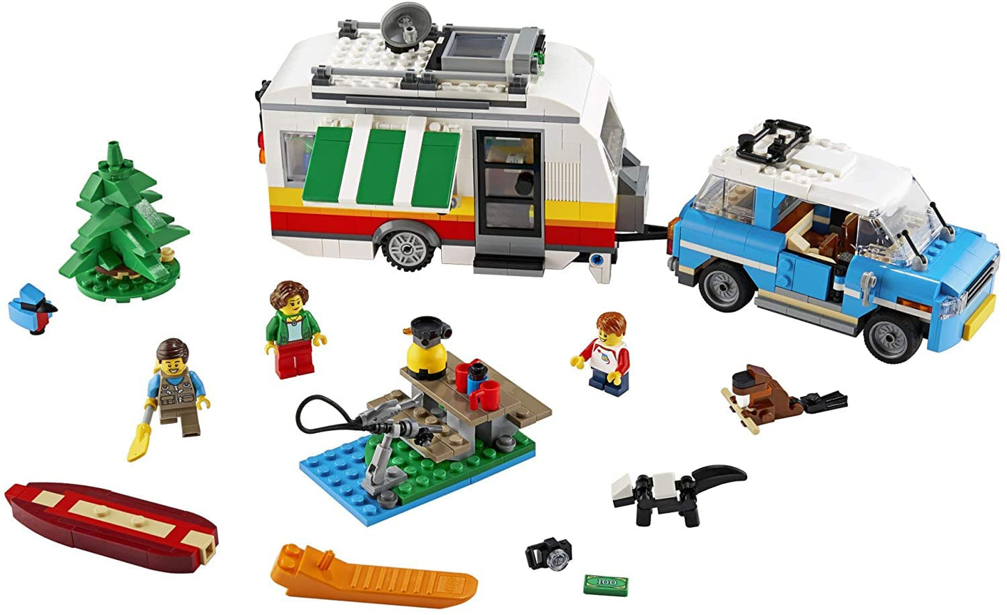 LEGO Creator 3in1 Caravan Family Holiday 31108 – 3-in-1 Camping Adventure Toy (766 Pieces)