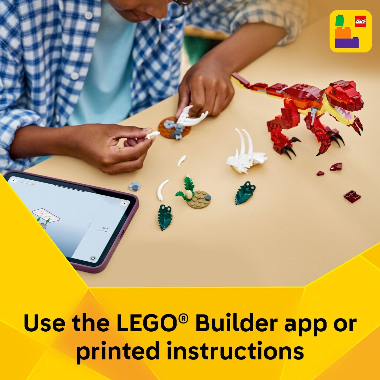 LEGO Creator 3-in-1 Fierce Dinosaur (31379) – 3 Dinos, 283 Pieces, Ages 8+