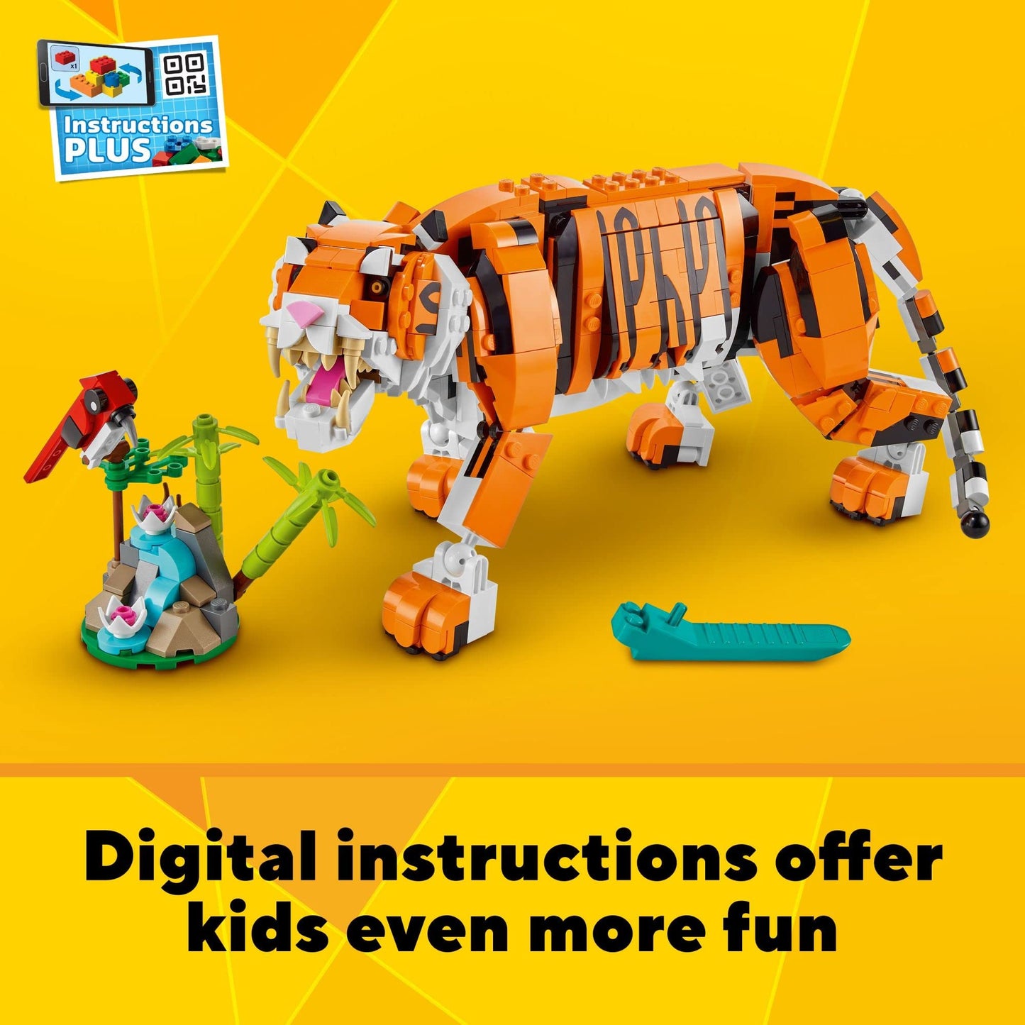 LEGO Creator 3 in 1 Majestic Tiger (31129) – 3-in-1 Animal Building Set for Kids 9 and Up