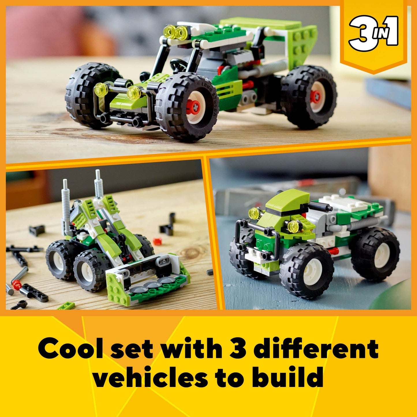 LEGO Creator 3-in-1 Off-Road Buggy 31123 | 3-in-1 Construction Toy for Kids 7+