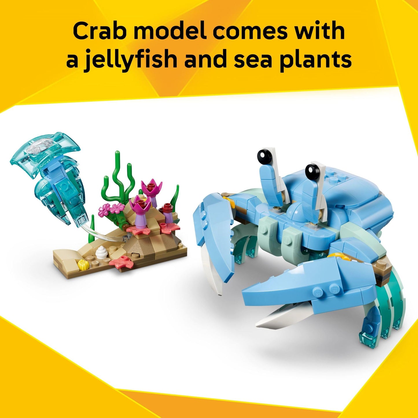 LEGO Creator 3-in-1 Sea Animals 31385 – Beautiful Dolphins, Seahorse & Crab Toy Set