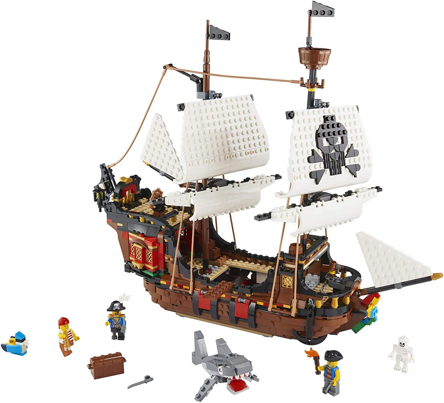 LEGO Creator 3in1 Pirate Ship (31109) – Build, Rebuild, and Explore Pirates' Inn or Skull Island