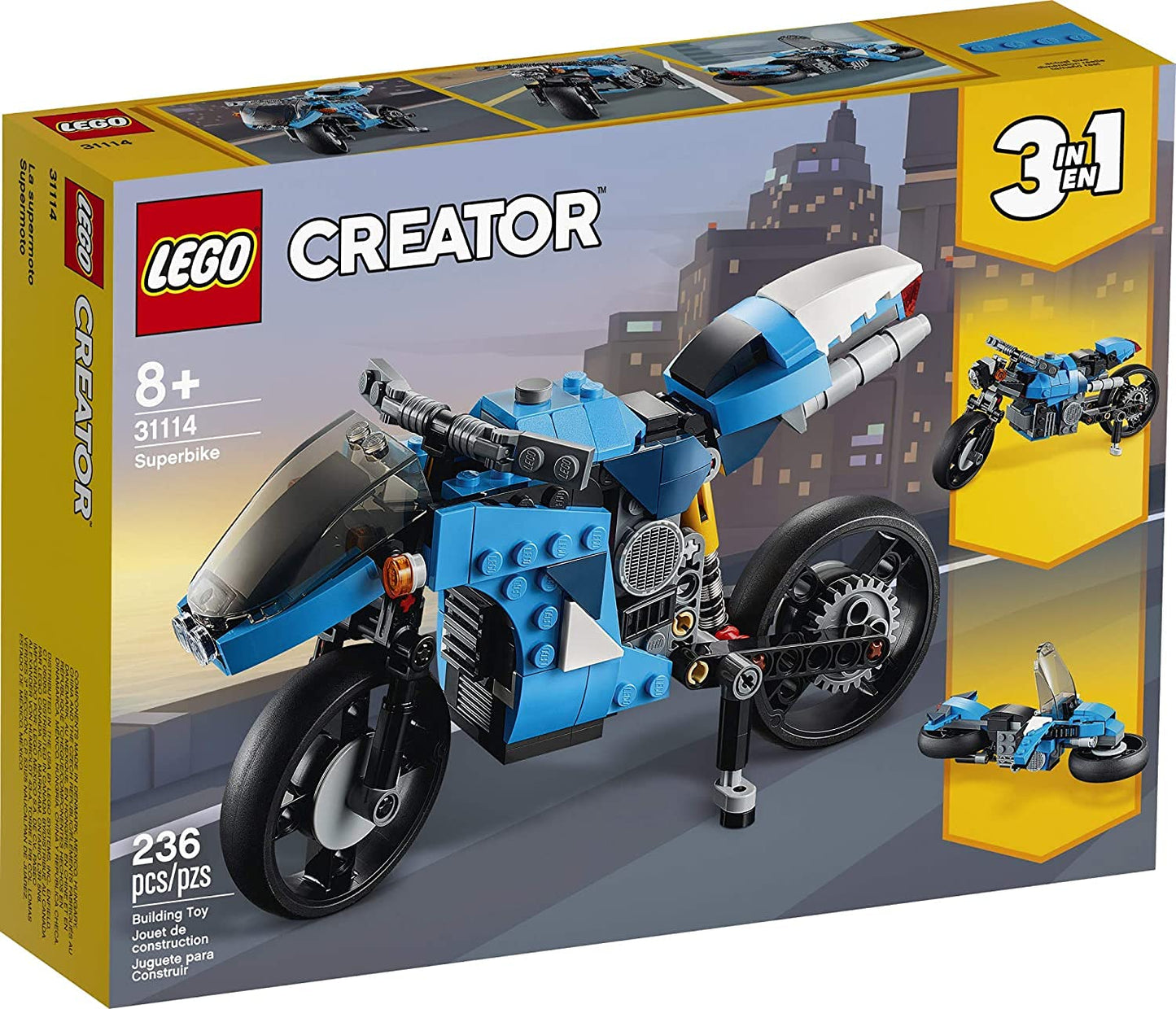 LEGO Creator 3in1 Superbike 31114 – 236 Pieces – 3 Models in 1