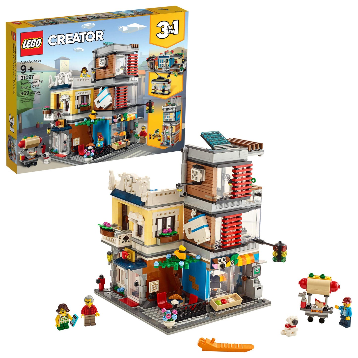 LEGO Creator 3-in-1 Townhouse Pet Shop & Café 31097 – 969 Pieces