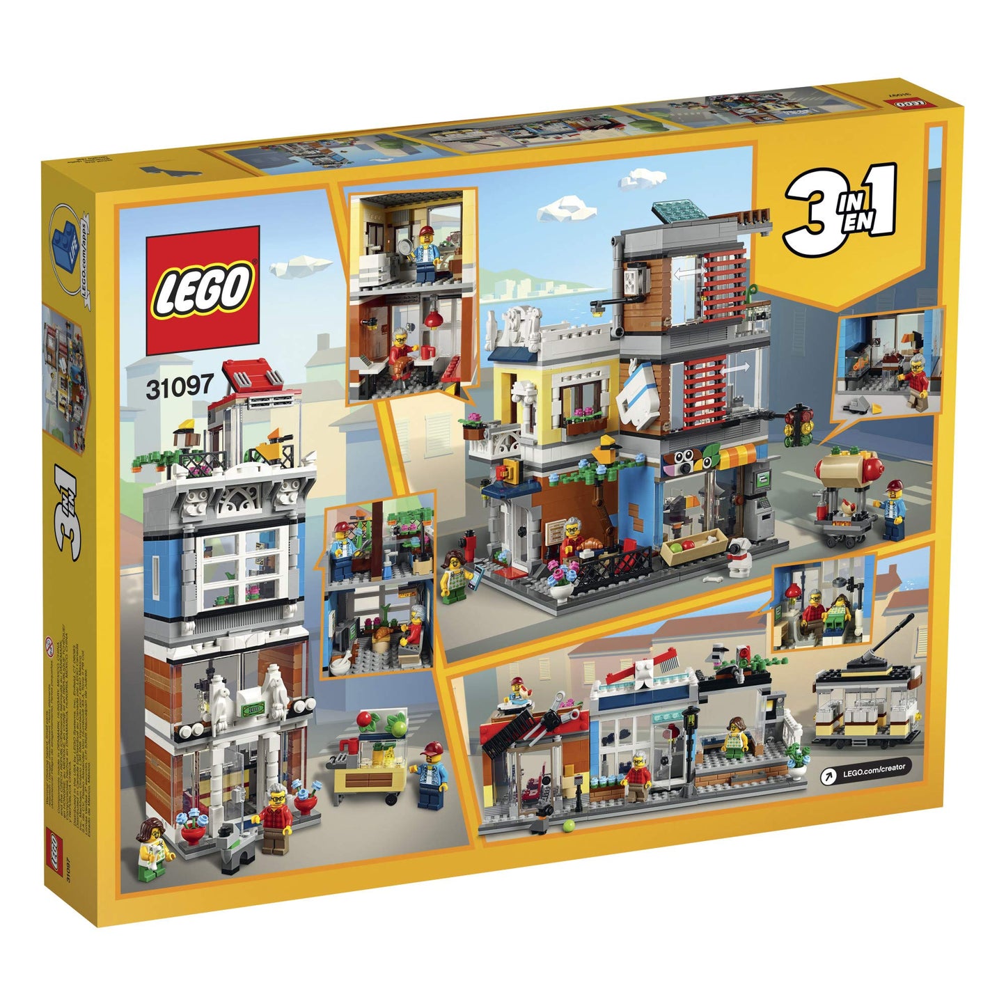 LEGO Creator 3-in-1 Townhouse Pet Shop & Café 31097 – 969 Pieces