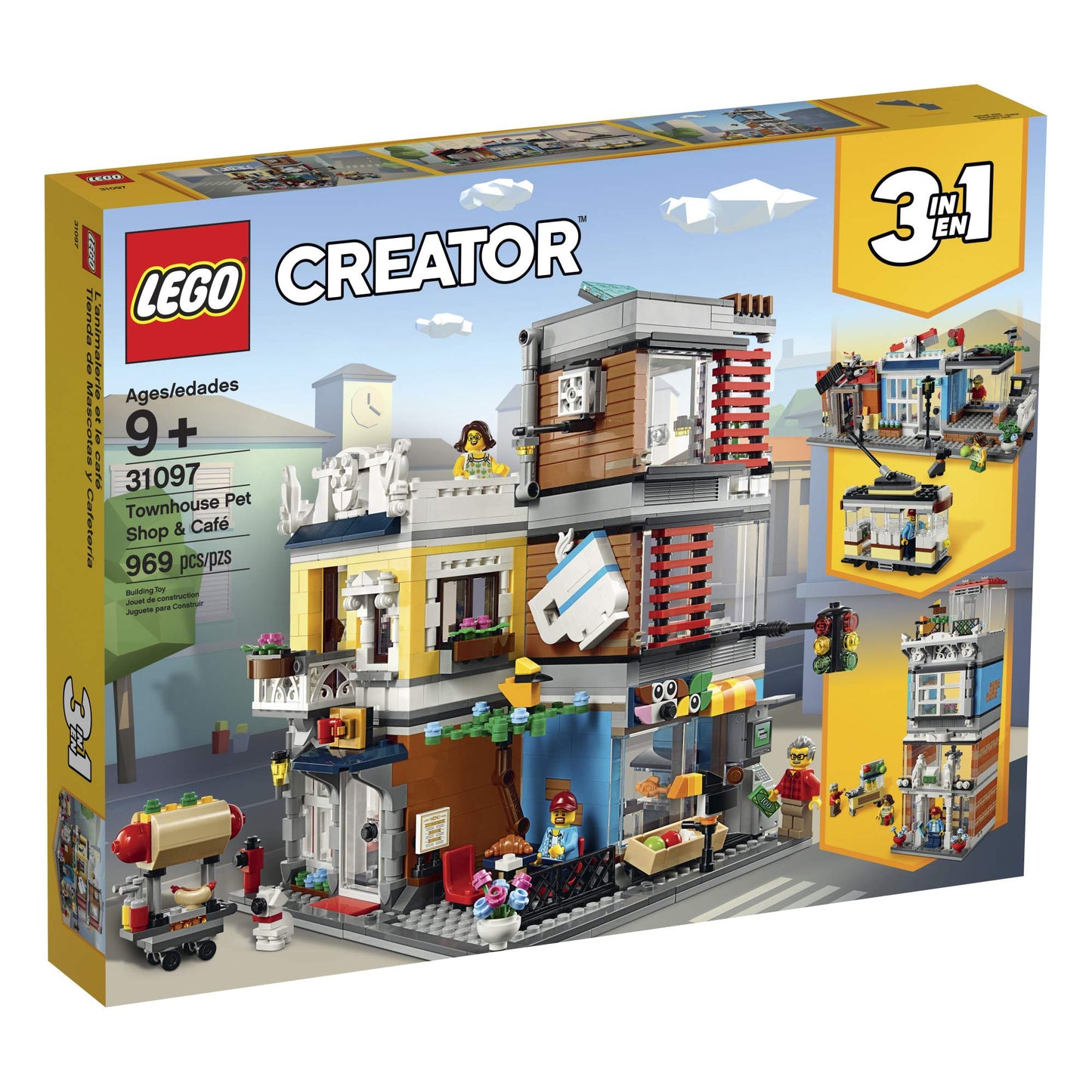 LEGO Creator 3-in-1 Townhouse Pet Shop & Café 31097 – 969 Pieces