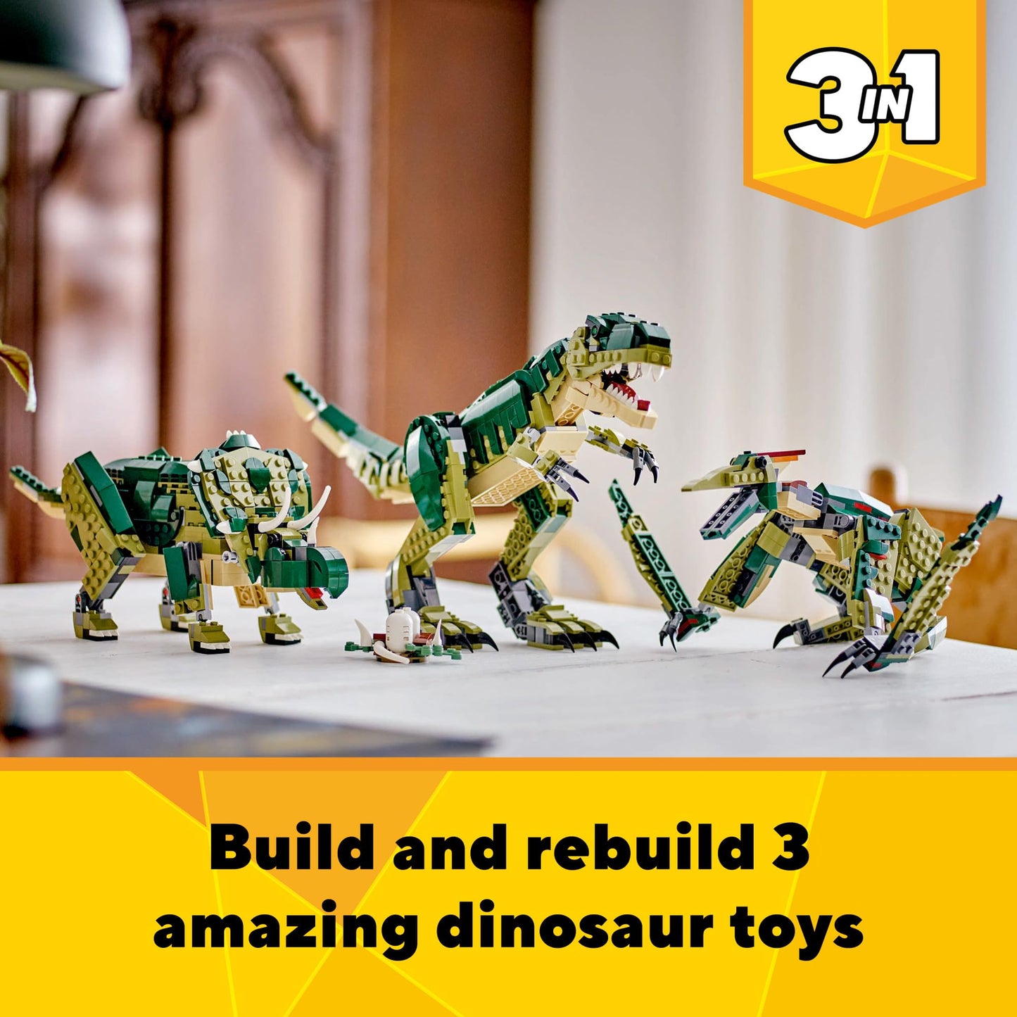 LEGO Creator 3-in-1 T. Rex Toy 31151 – 3 Builds for Kids 9+