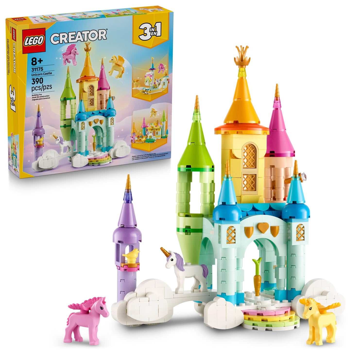 LEGO Creator 3-in-1 Unicorn Castle 31175 | Build 3 Unicorn Toys