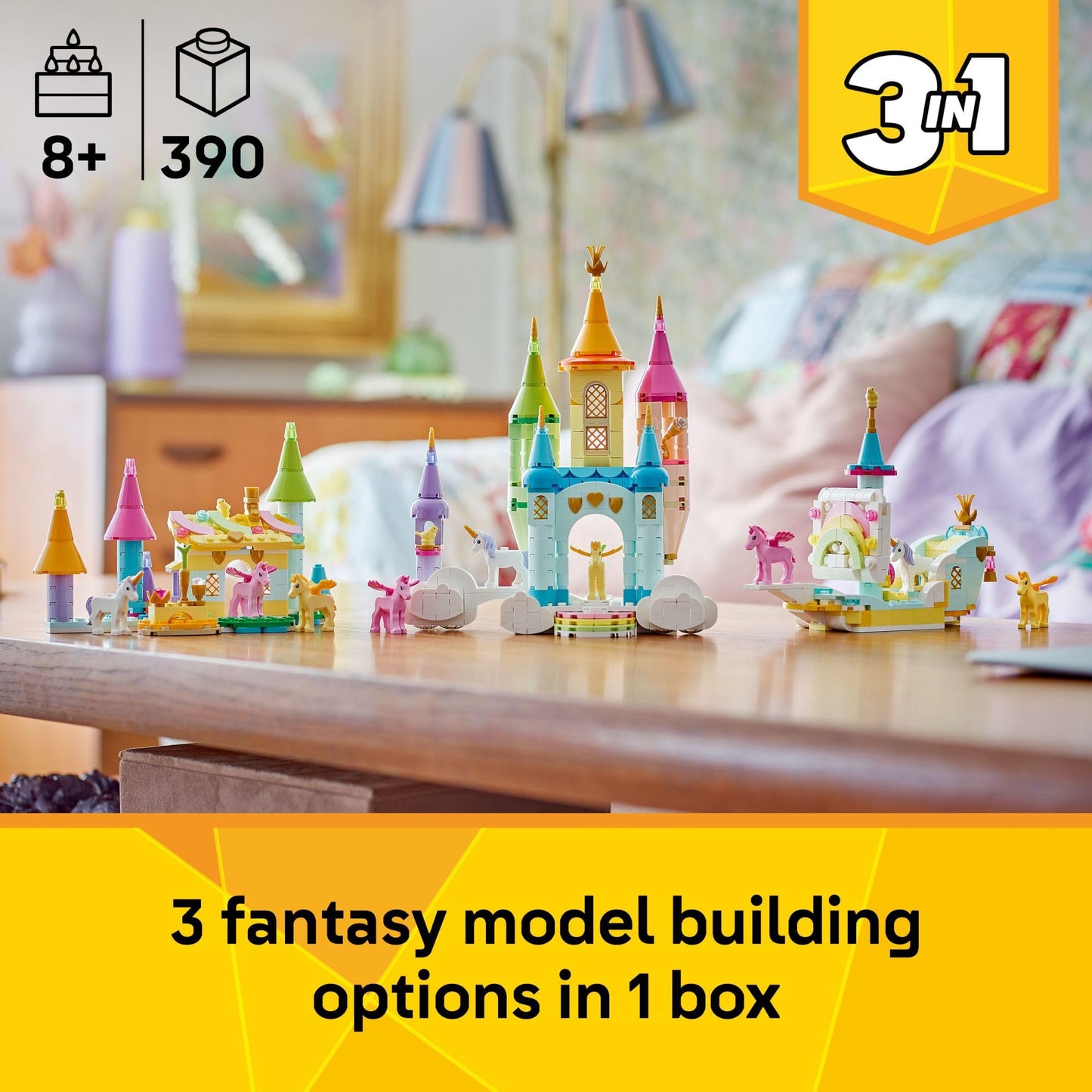 LEGO Creator 3-in-1 Unicorn Castle 31175 | Build 3 Unicorn Toys