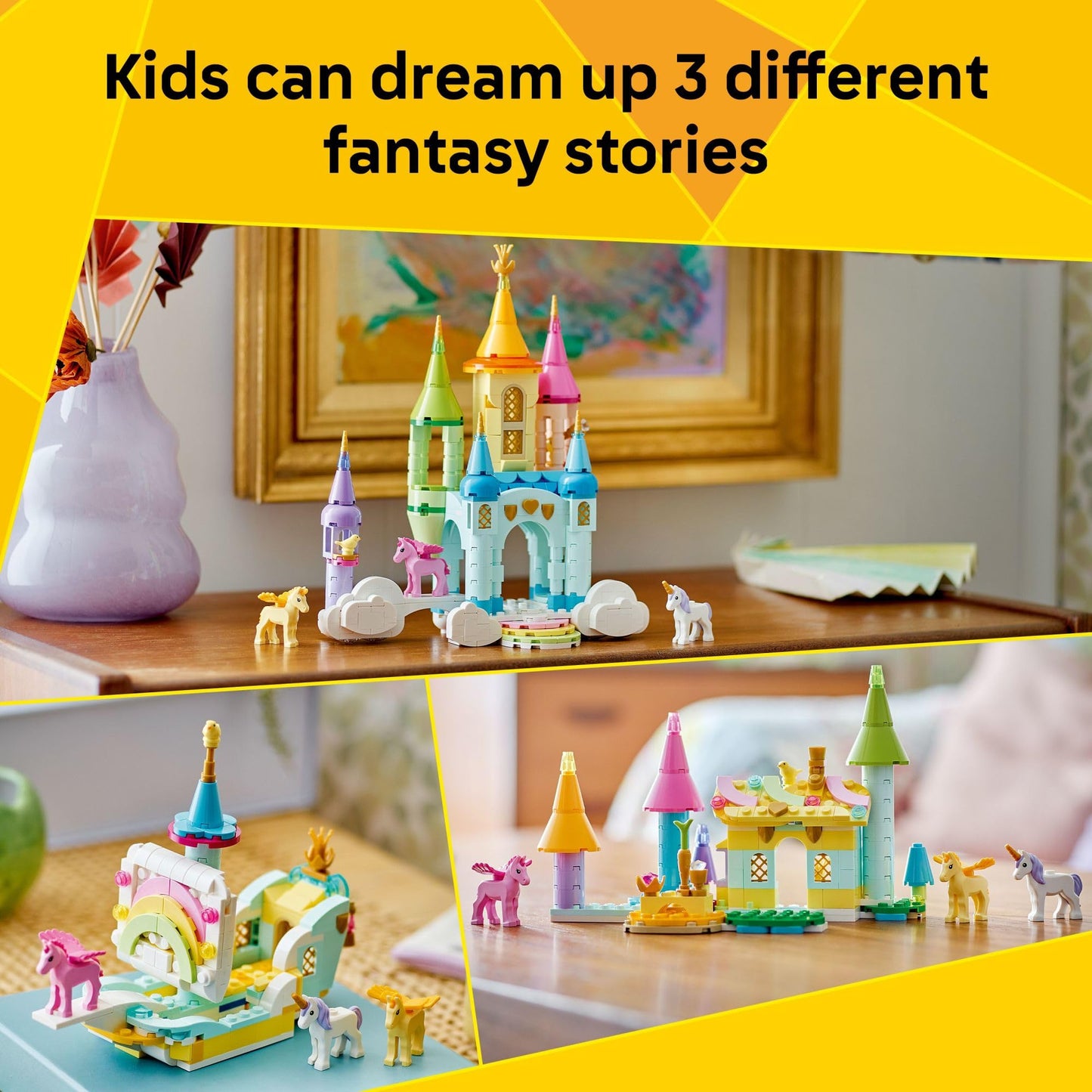 LEGO Creator 3-in-1 Unicorn Castle 31175 | Build 3 Unicorn Toys