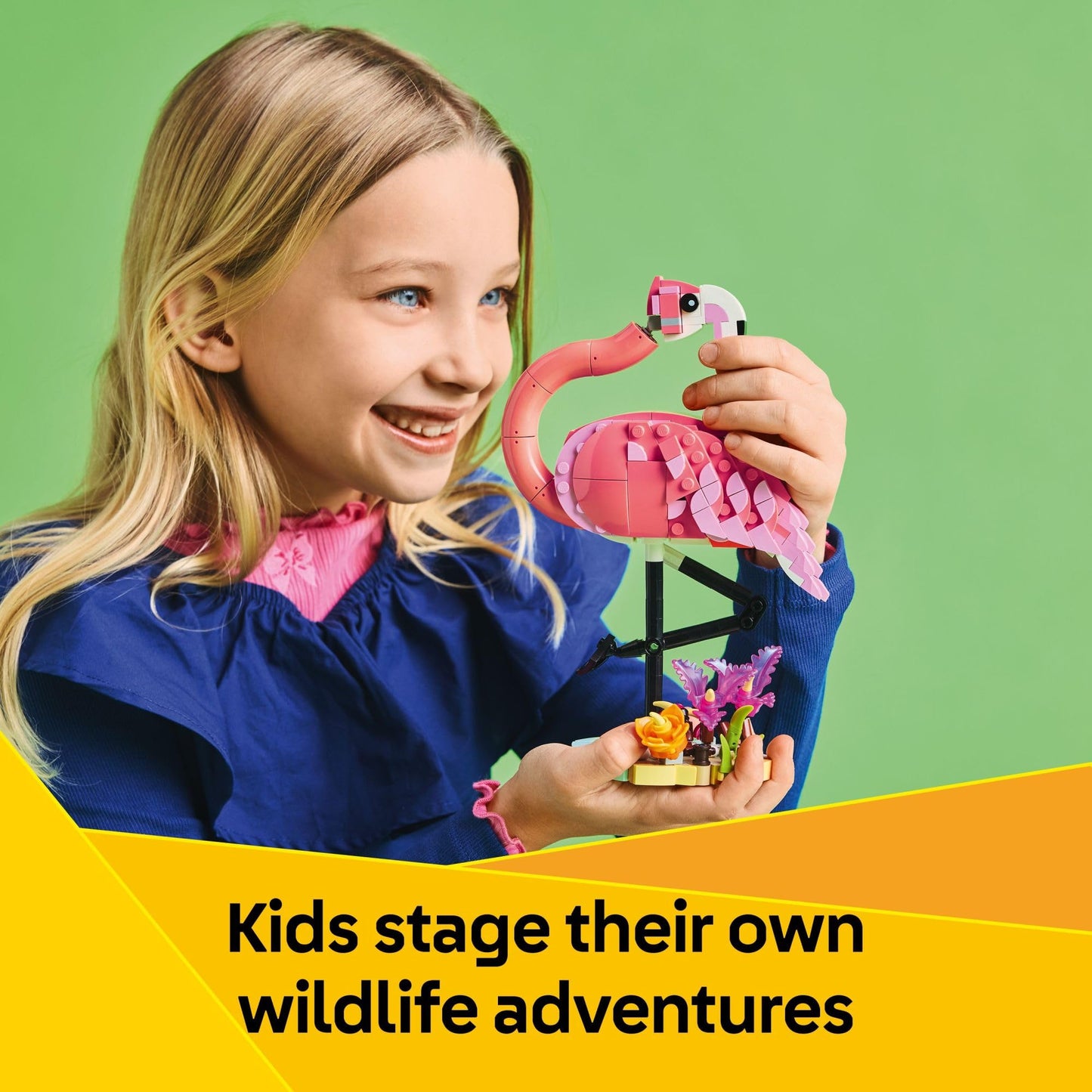LEGO Creator 3 in 1 Wild Animals: Pink Flamingo, Cockatoo, or Axolotl | 288-Piece Building Toy for Kids 8+