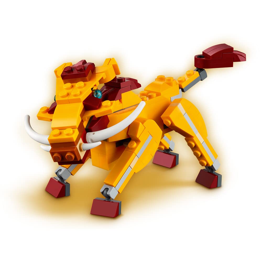 LEGO Creator 3in1 Wild Lion 31112 – 3-in-1 Animal Building Kit for Kids (224 Pieces)