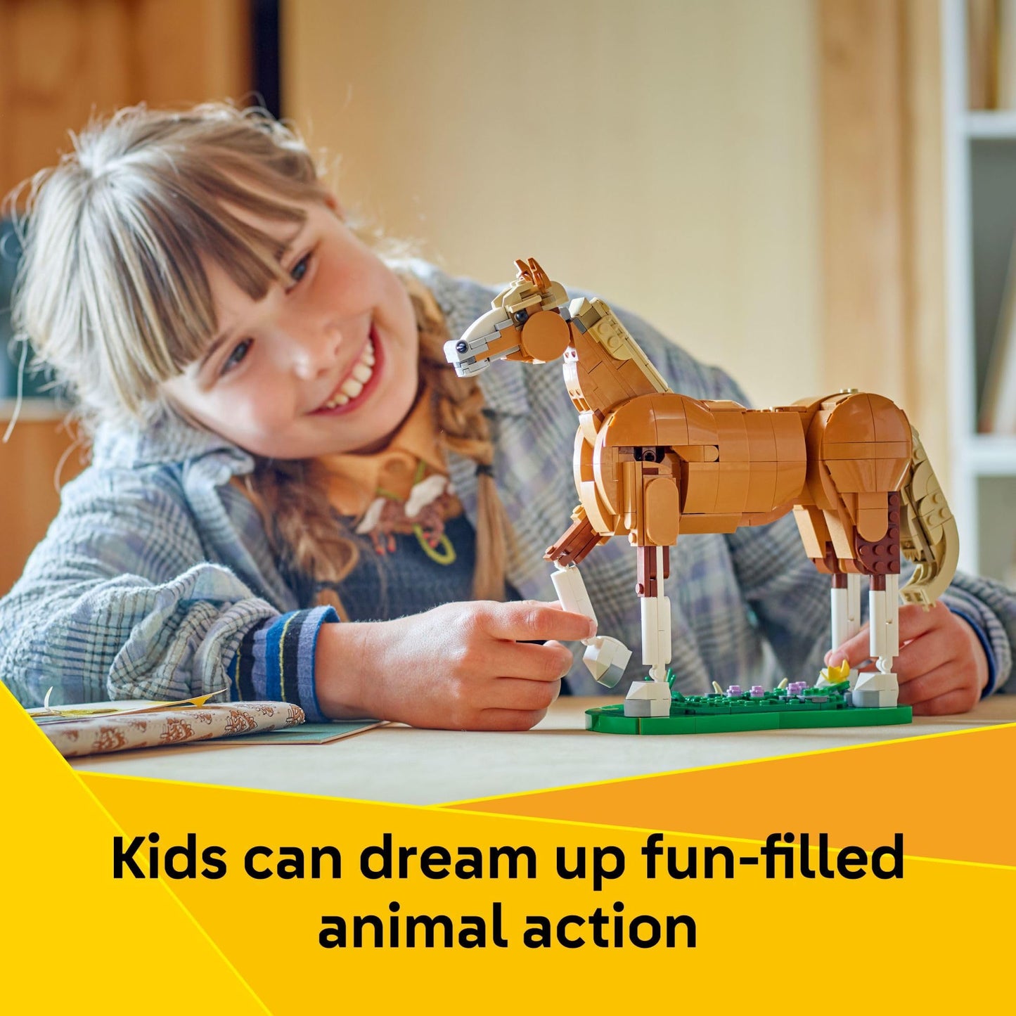 LEGO Creator 3-in-1 Beautiful Horse (31166) – 3 Animals in 1 Building Toy for Kids 9+