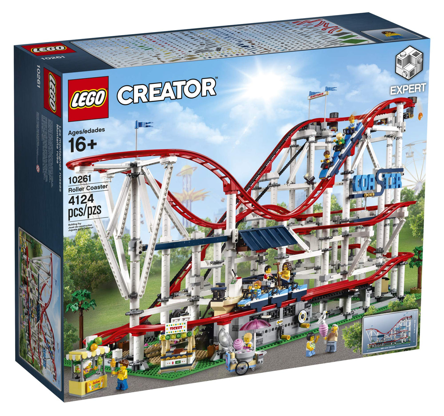 LEGO Creator Expert Roller Coaster 10261 Building Kit (4124 Pieces) – Fully Functional Fairground Model