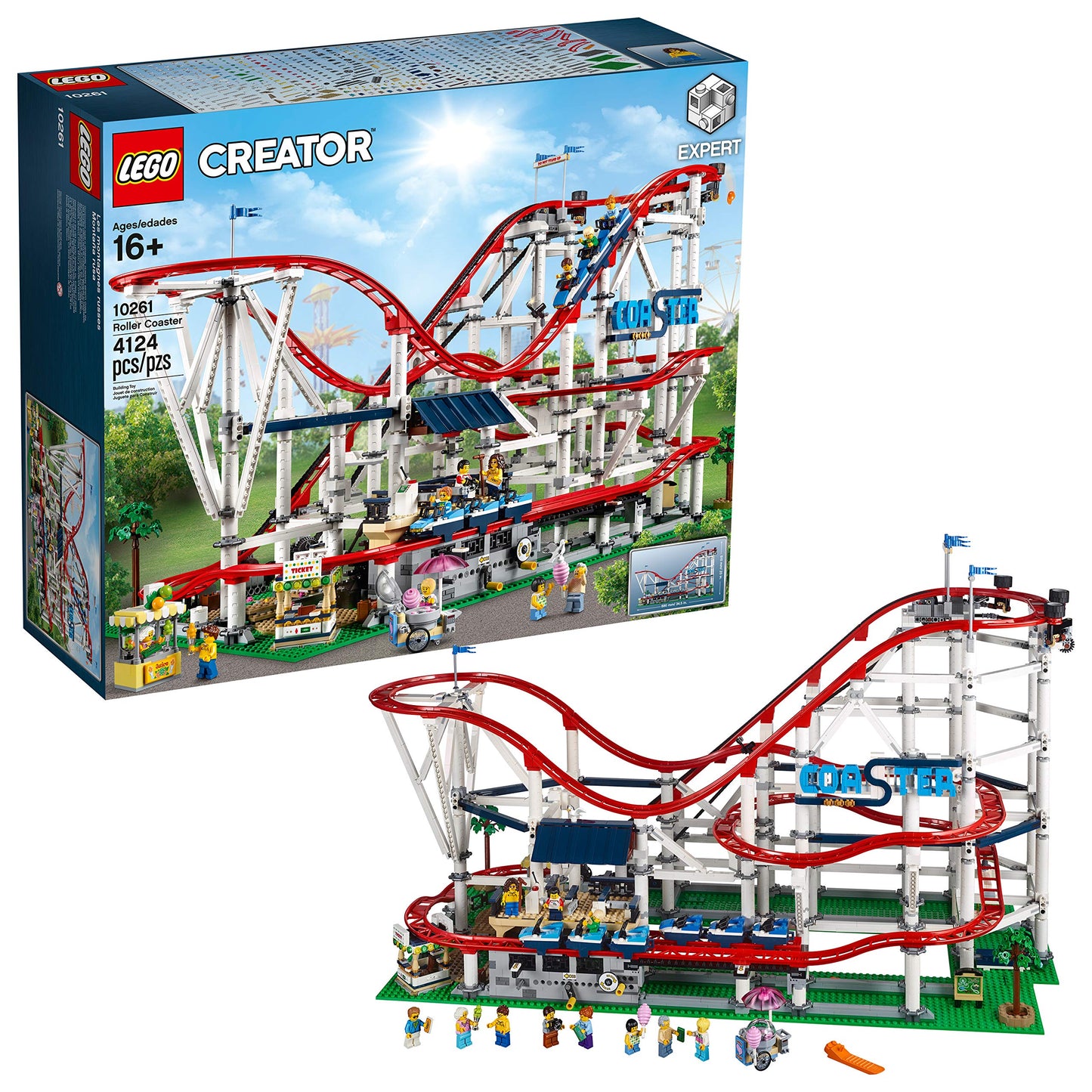 LEGO Creator Expert Roller Coaster 10261 Building Kit (4124 Pieces) – Fully Functional Fairground Ride