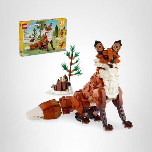 LEGO Creator 3in1 Forest Animals: Red Fox, Owl & Squirrel – 667-Piece Building Set (31154) for Kids 9+