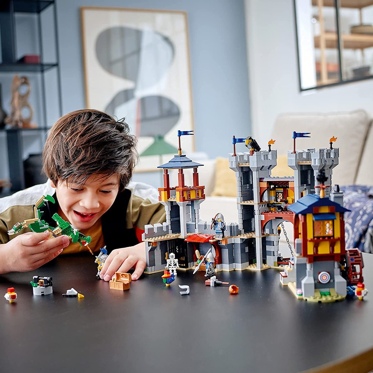 LEGO Creator 3in1 Medieval Castle 31120 – 3-in-1 Build, Dragon & Catapult, 1,426 Pieces