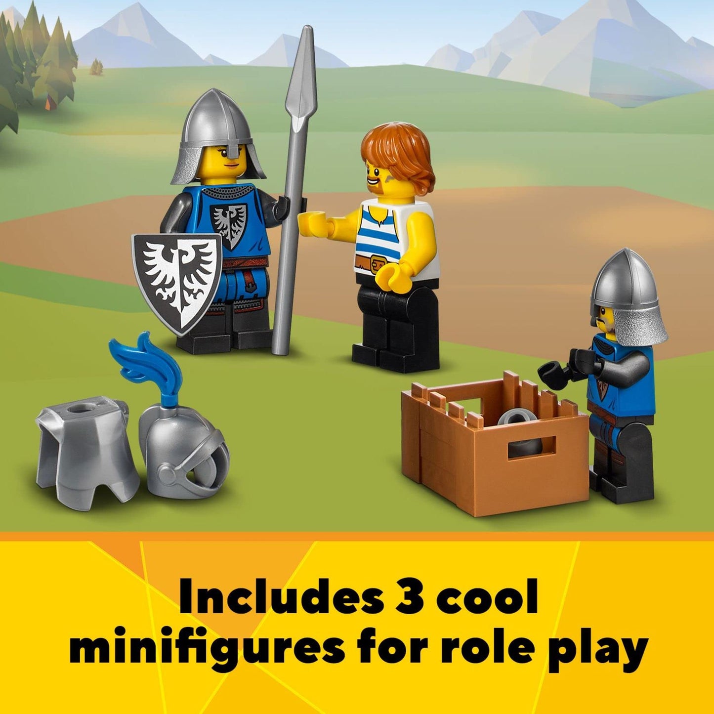 LEGO Creator 3in1 Medieval Castle 31120 – 3-in-1 Build, Dragon & Catapult, 1,426 Pieces