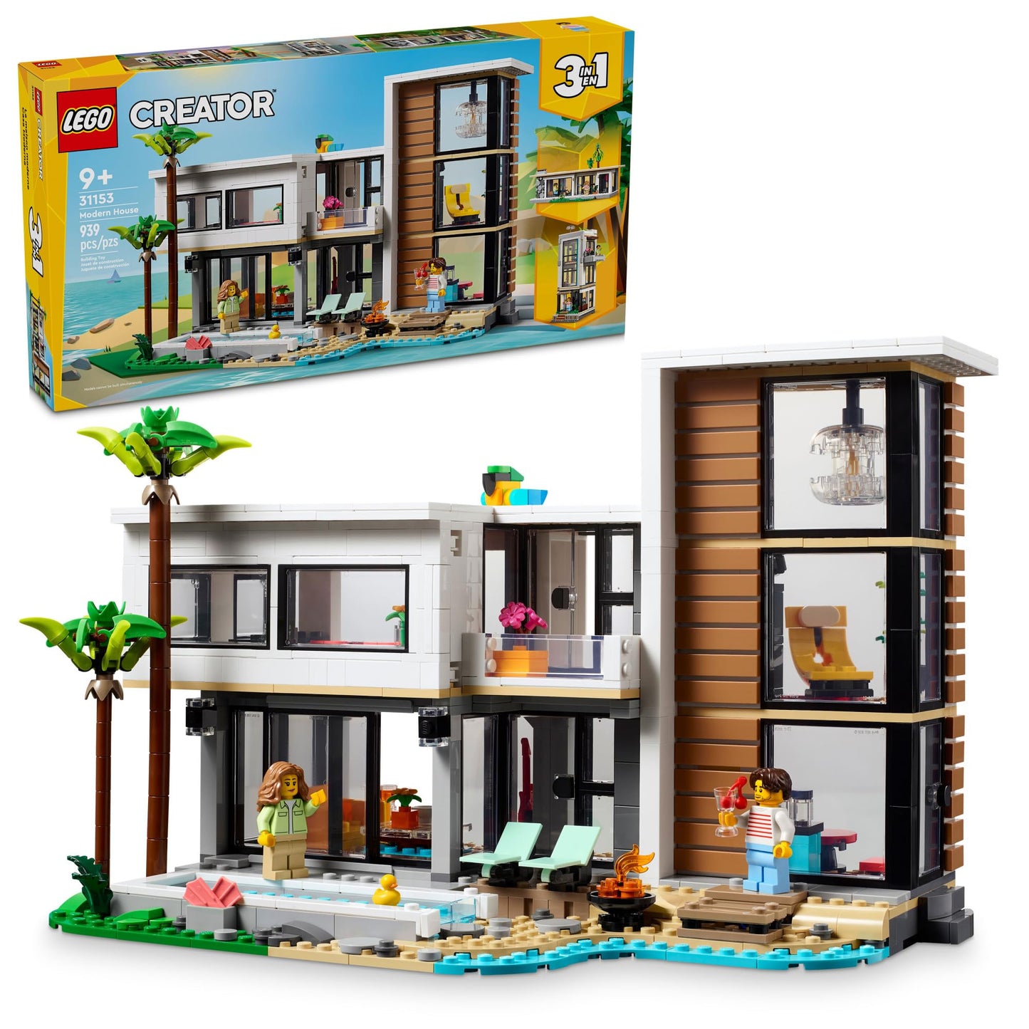 LEGO Creator 3-in-1 Modern House (31153) – 939-Piece Build-and-Play Set for Kids 9+