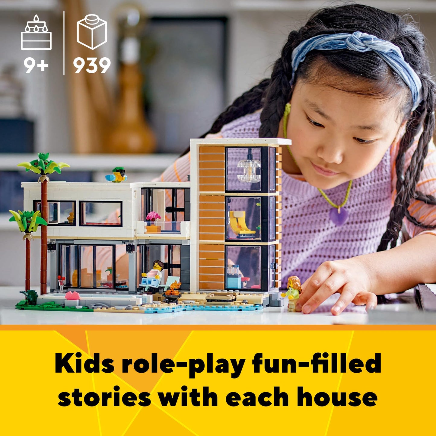 LEGO Creator 3-in-1 Modern House (31153) – 939-Piece Build-and-Play Set for Kids 9+