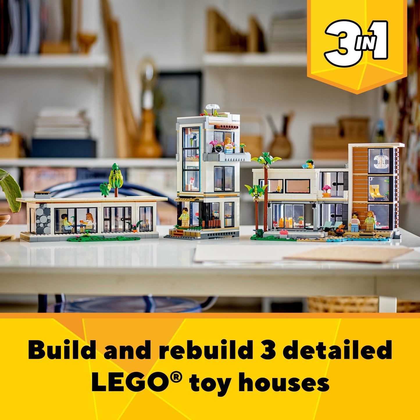 LEGO Creator 3-in-1 Modern House (31153) – 939-Piece Build-and-Play Set for Kids 9+
