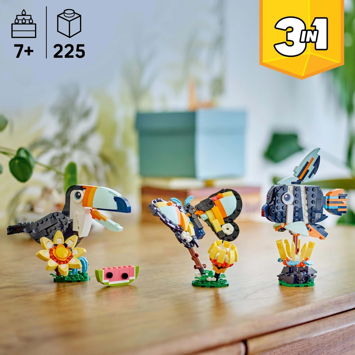 LEGO Creator 3-in-1 Wild Animals 31173 Tropical Toucan – Creative Building Toy for Kids 7+