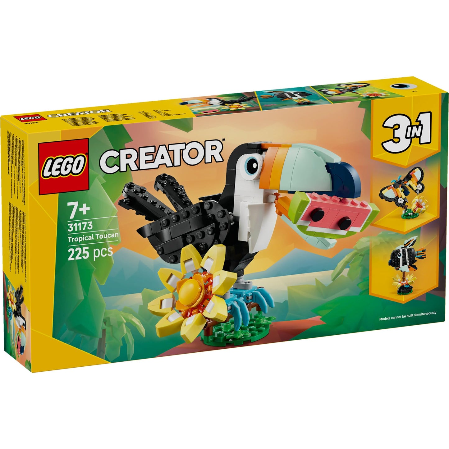 LEGO Creator 3-in-1 Wild Animals 31173 Tropical Toucan – Creative Building Toy for Kids 7+