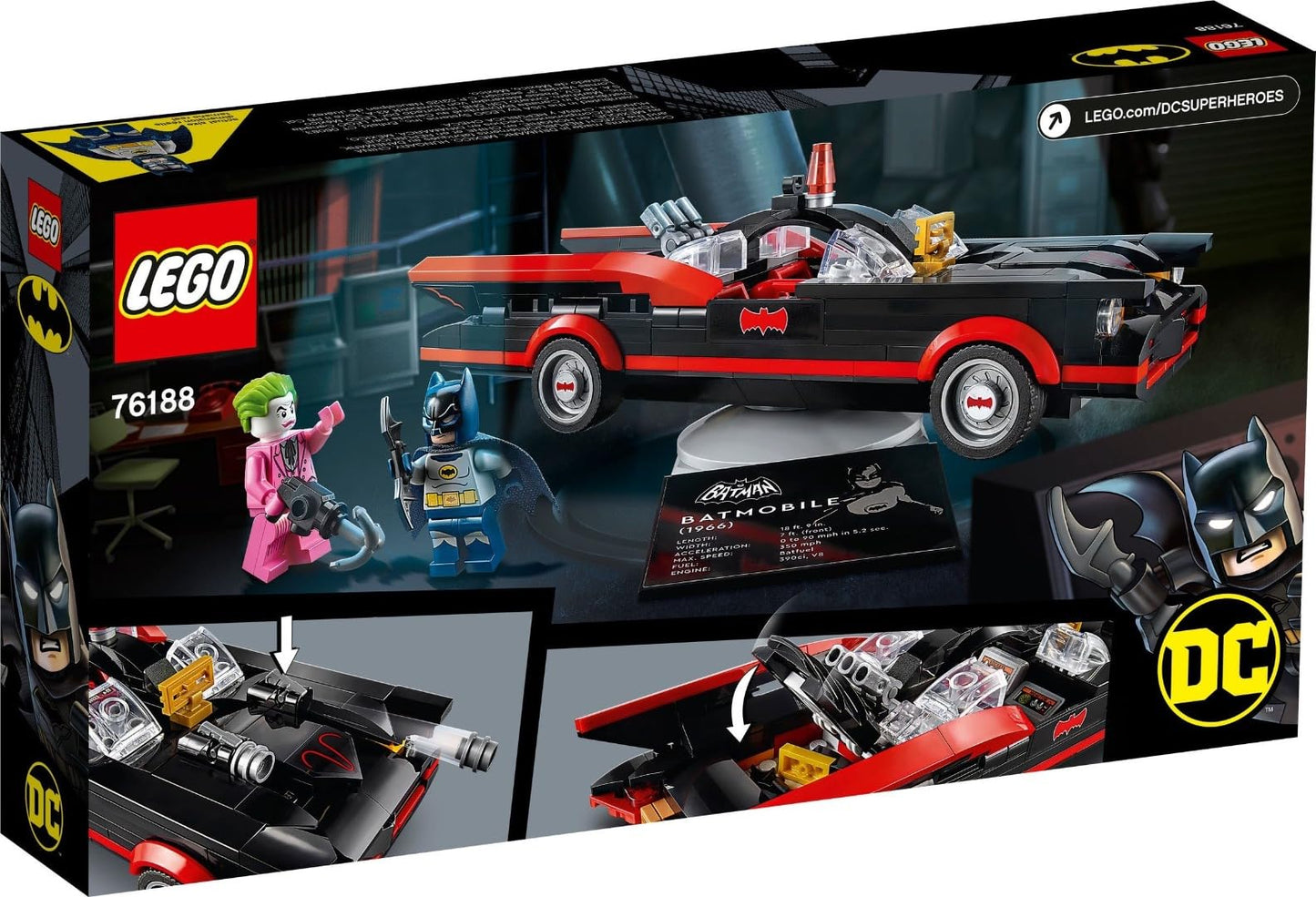 LEGO DC Batman Batmobile 76188 Building Toy (345 Pieces) | Classic TV Series
