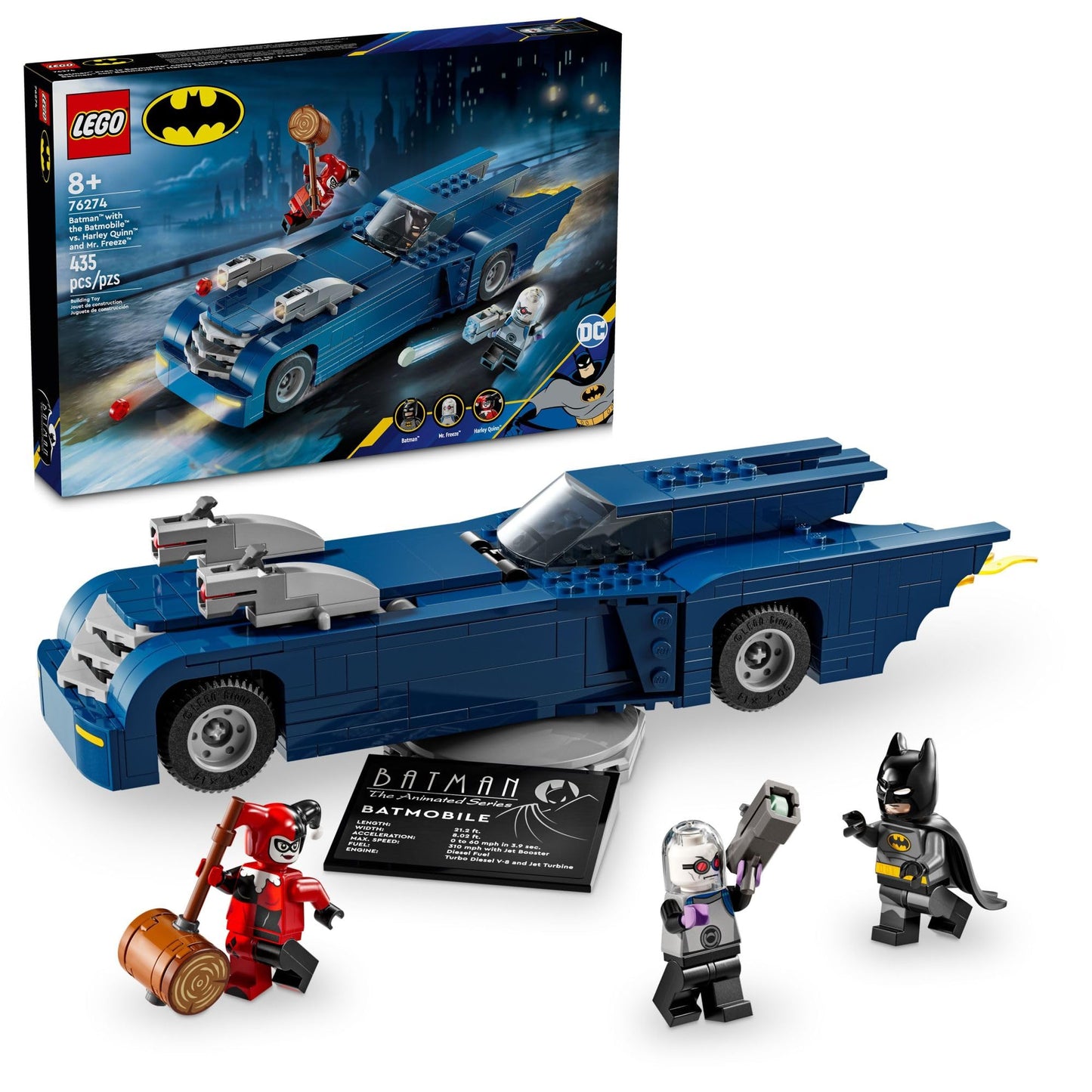 LEGO DC Batman 76274: Batmobile vs Harley Quinn & Mr. Freeze | Buildable Batmobile Toy