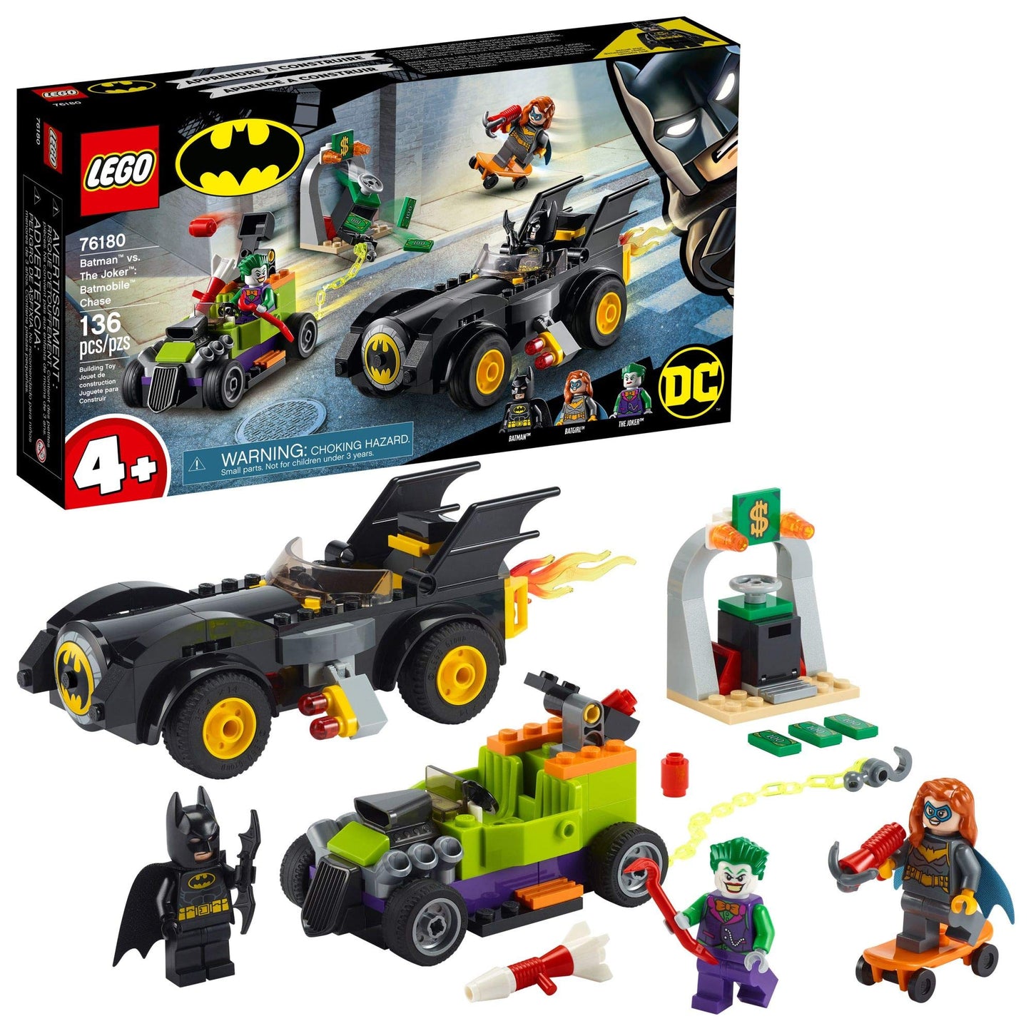 LEGO DC Batman: Batman vs The Joker Batmobile Chase — Buildable Set for Ages 4+ (76180)