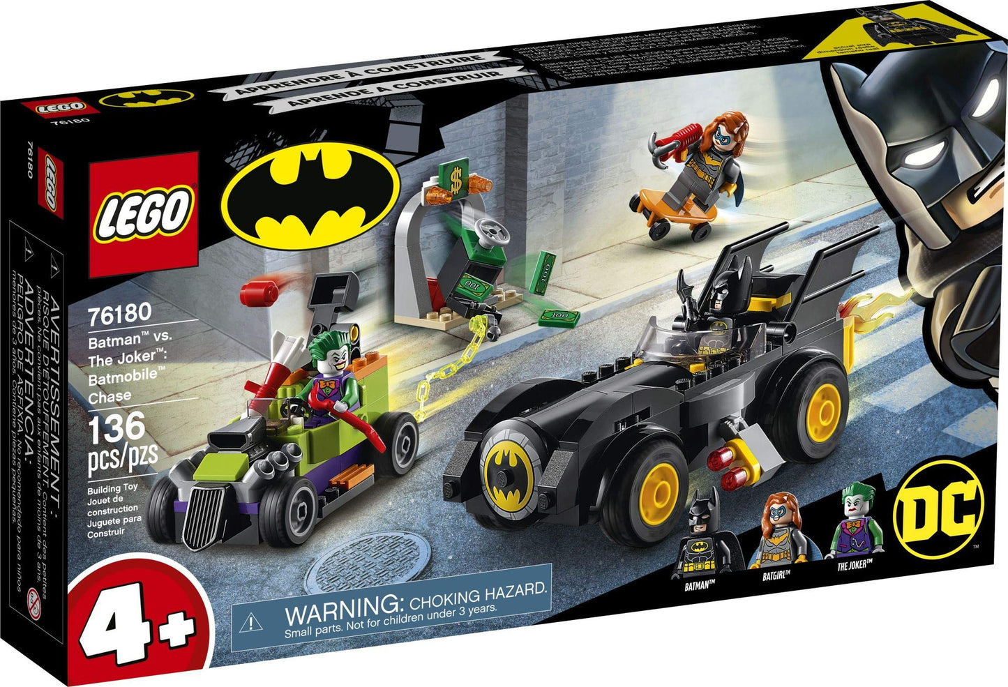 LEGO DC Batman: Batman vs The Joker Batmobile Chase — Buildable Set for Ages 4+ (76180)