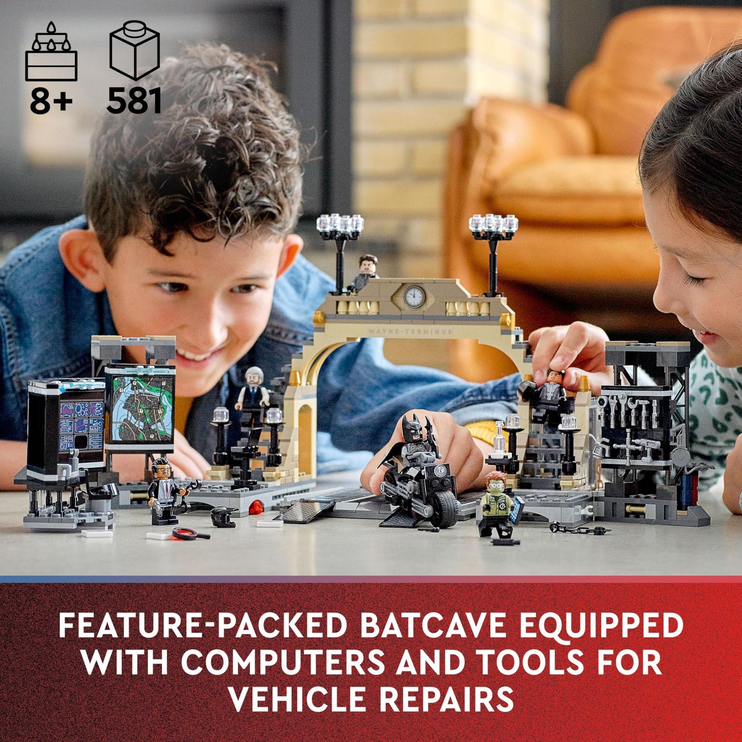 LEGO DC Batman Batcave: The Riddler Face-Off 76183 | 581-Piece Building Kit for Ages 8+