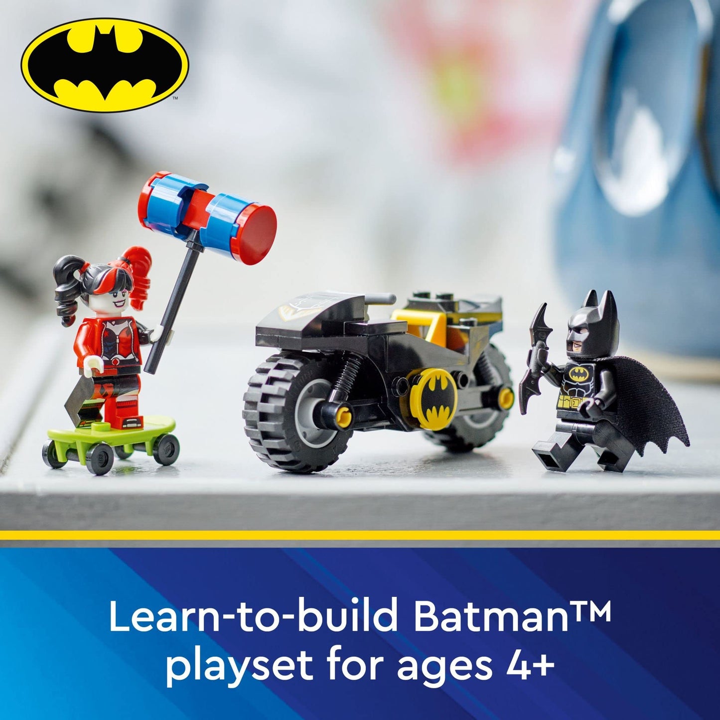 LEGO DC Batman Versus Harley Quinn 76220 – 4+ Action Figure Set with Batcycle and Skateboard