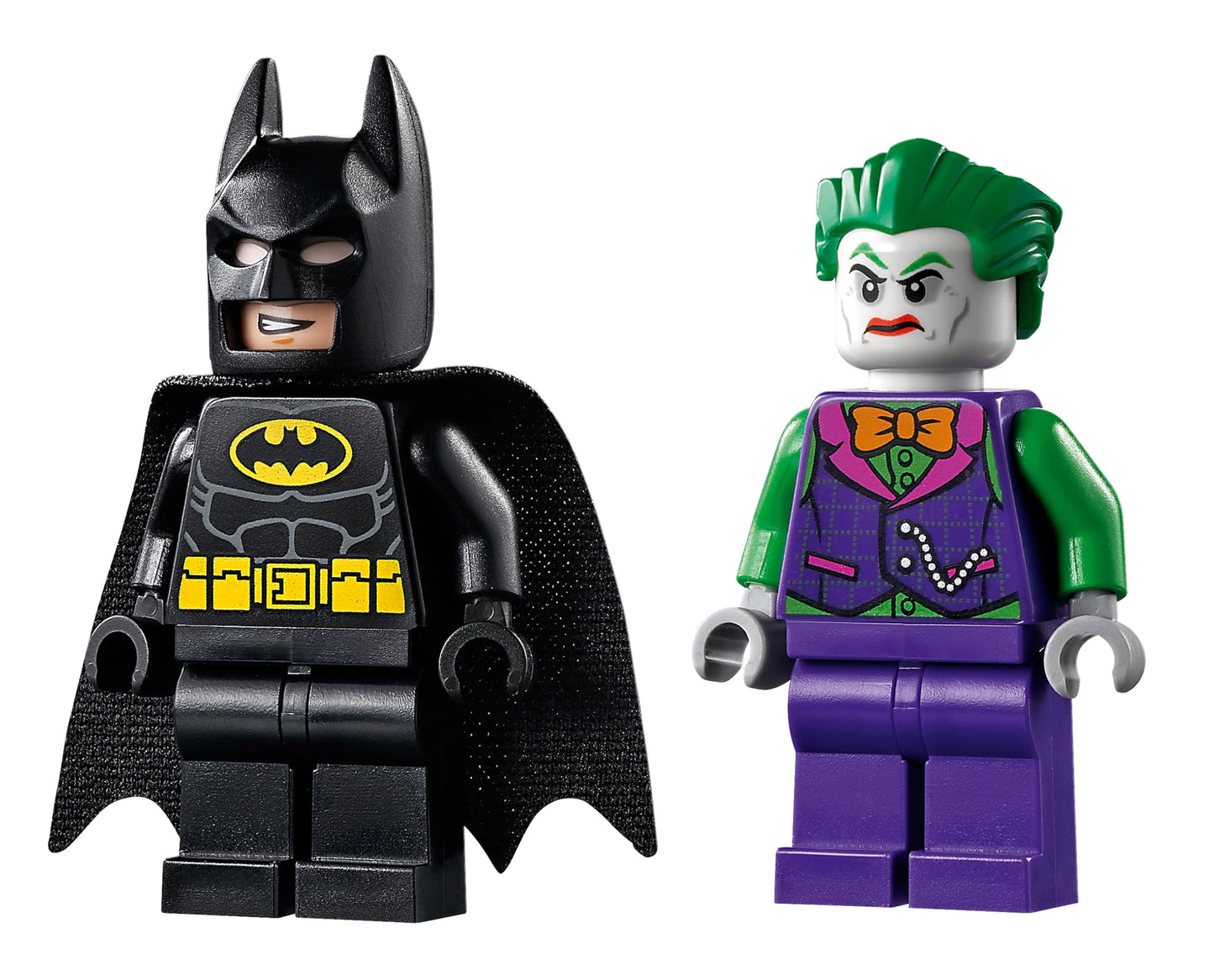 LEGO DC Batman Minifigure Combo — Batman with Batcape & Batarang, Joker with Orange Bow Tie