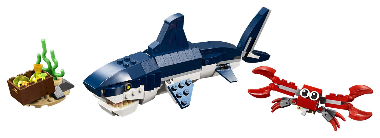 LEGO Creator 3-in-1 Deep Sea Creatures (31088) | Shark, Crab, Squid & Angler Fish