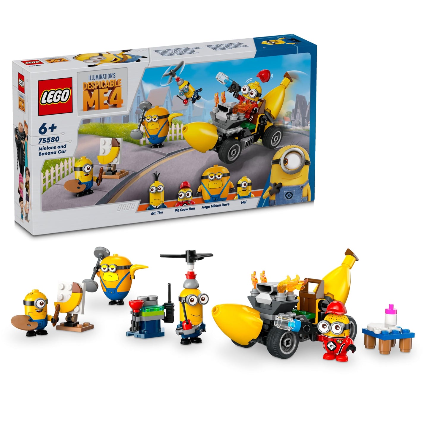 LEGO Despicable Me 4 Minions Banana Car Playset 75580 | Creative Minions Gift
