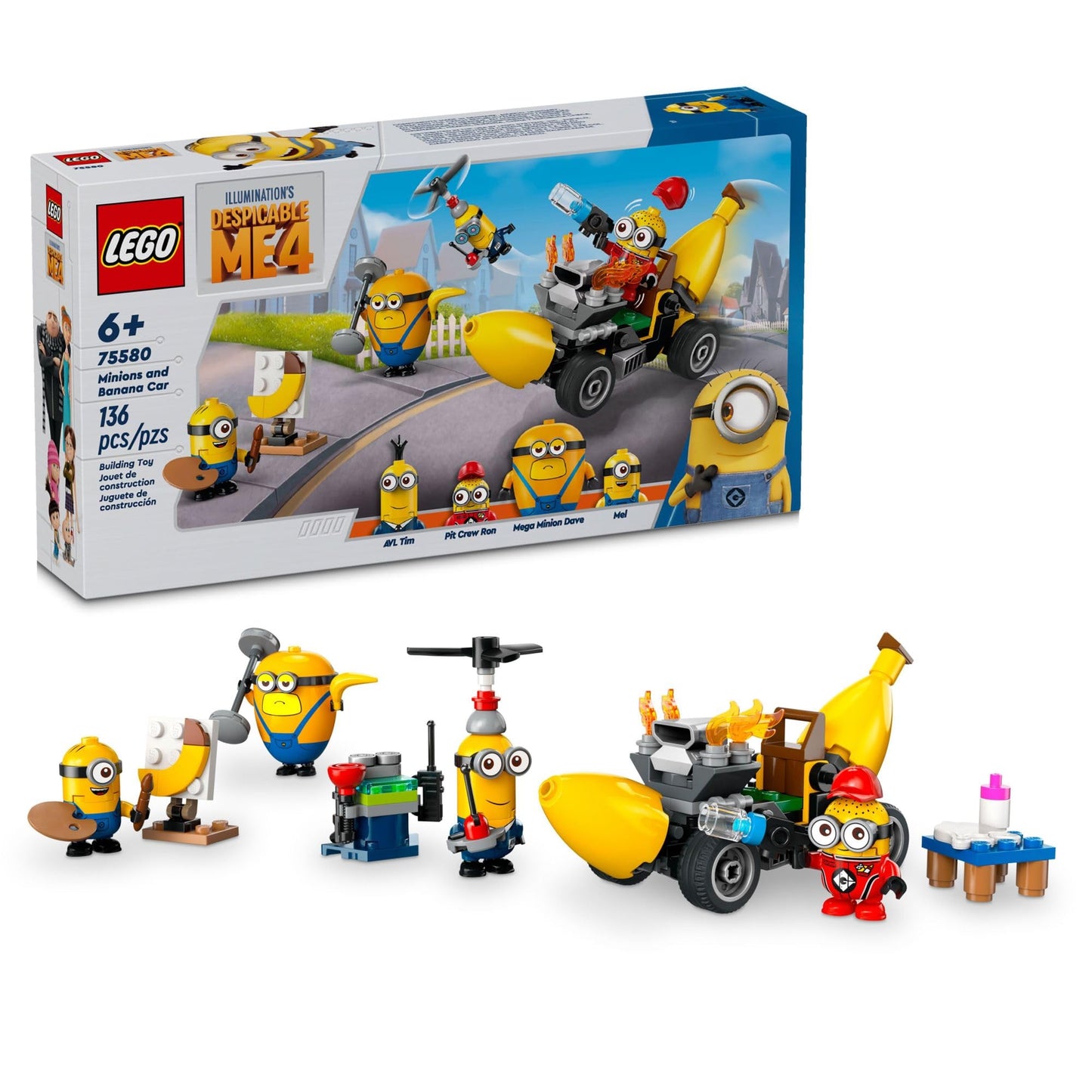 LEGO Despicable Me 4 Minions & Banana Car 75580 | Creative Building Toy