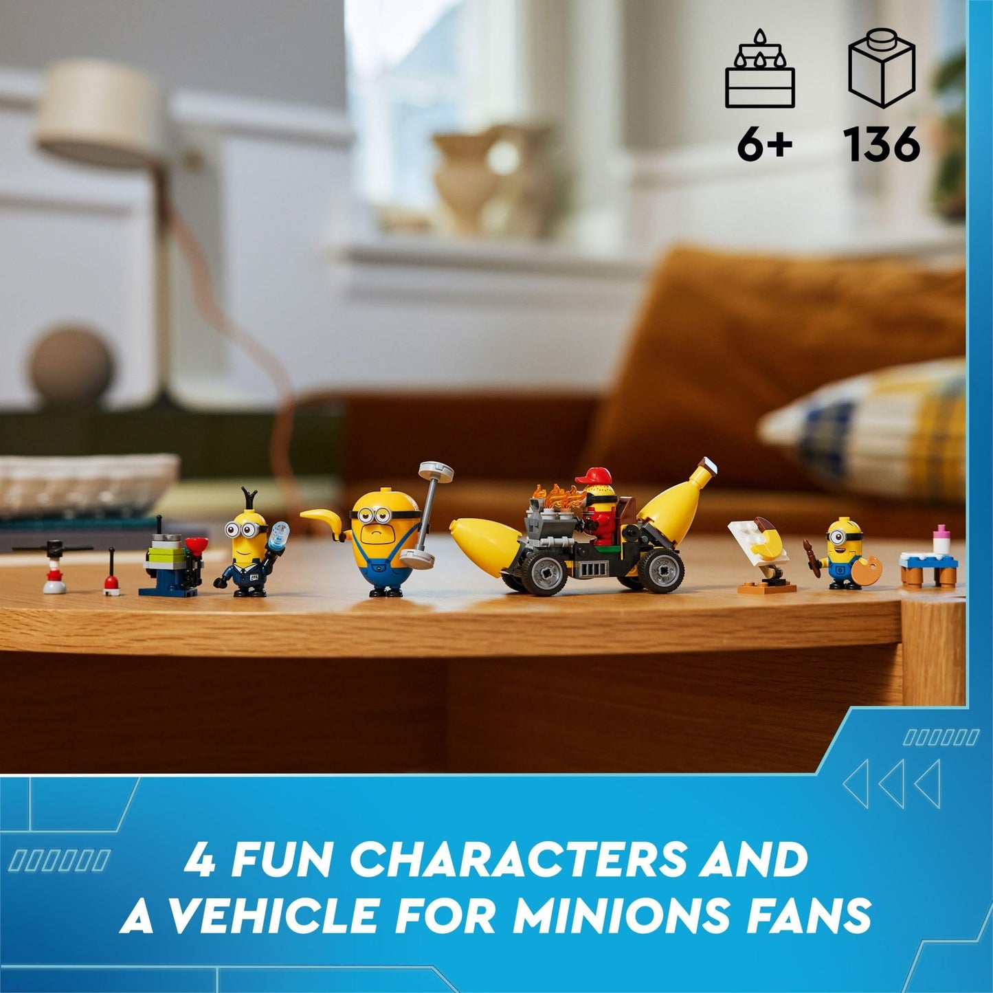 LEGO Despicable Me 4 Minions & Banana Car 75580 | Creative Building Toy