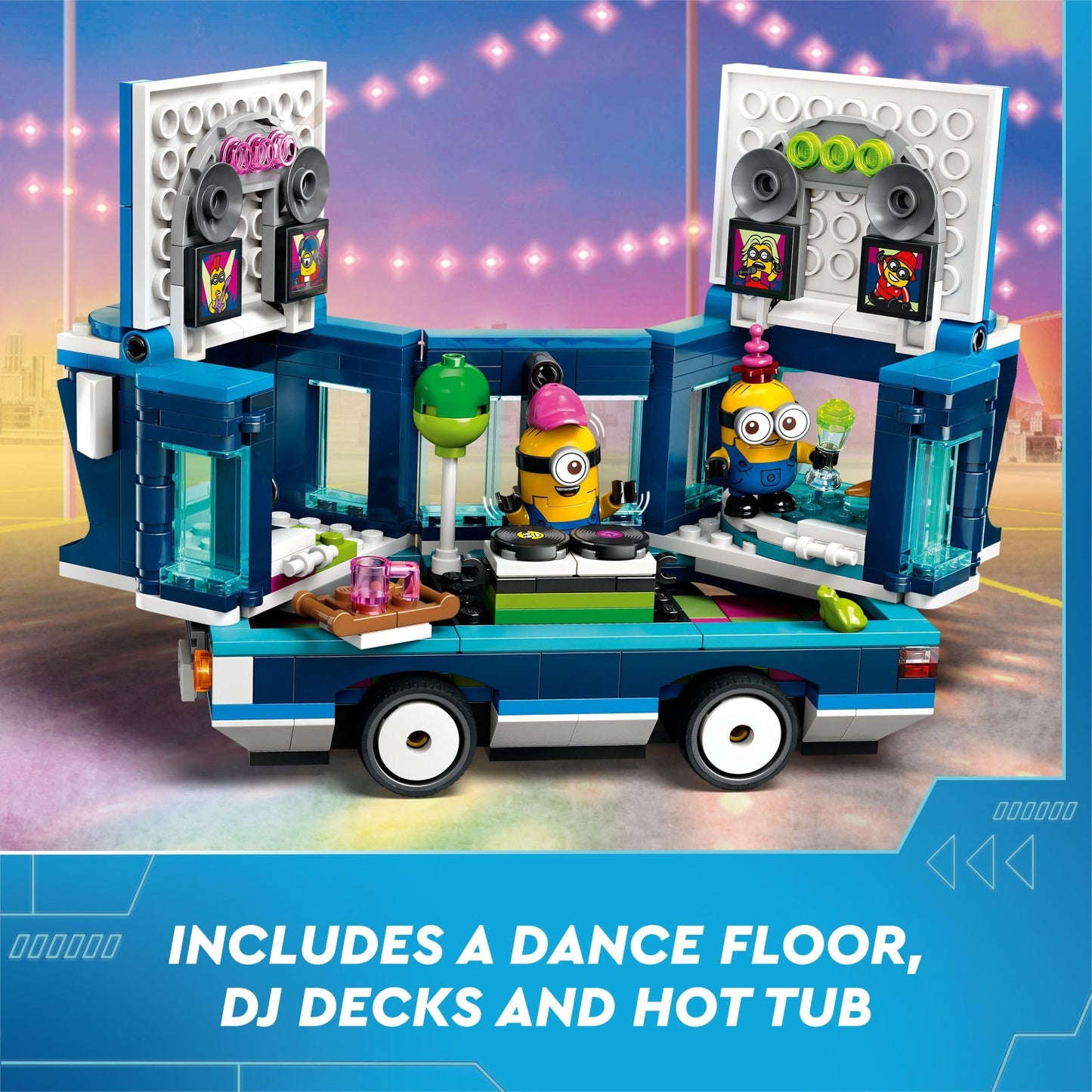 LEGO Despicable Me 4 Minions’ Music Party Bus 75581 – Creative 379-Piece Toy for Kids Aged 7+
