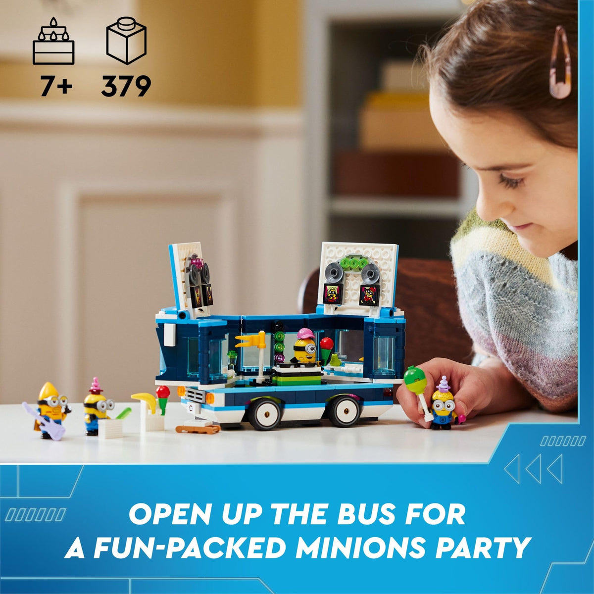 LEGO Despicable Me 4 Minions’ Music Party Bus 75581 – Creative 379-Piece Toy for Kids Aged 7+