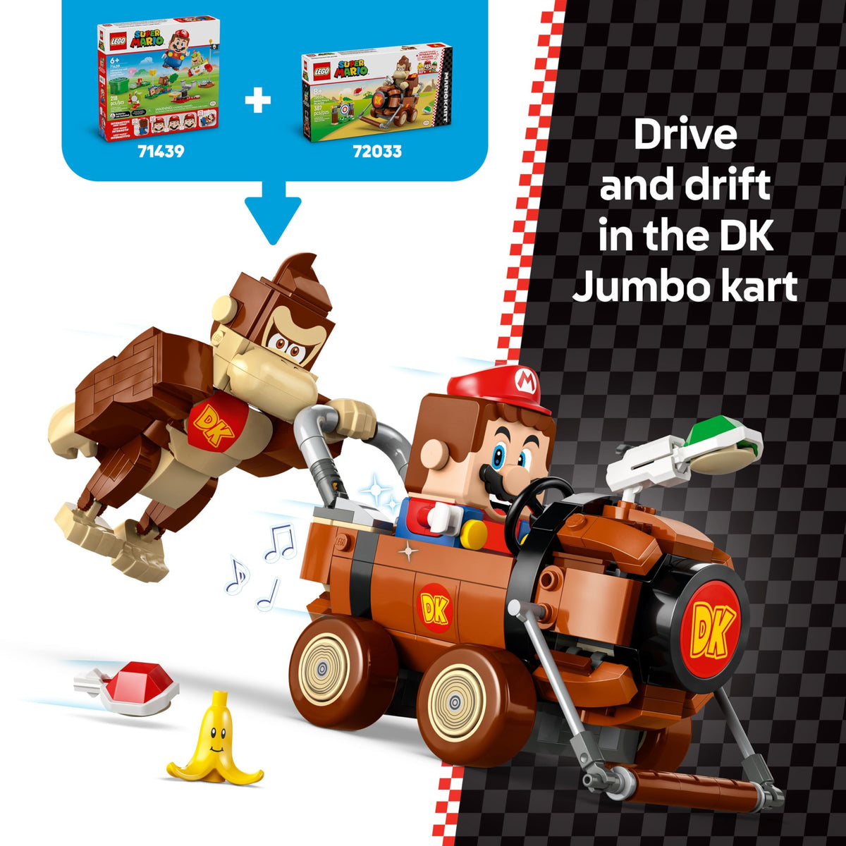LEGO Super Mario Kart Donkey Kong & DK Jumbo 72033 | Collectible Toy Building Set