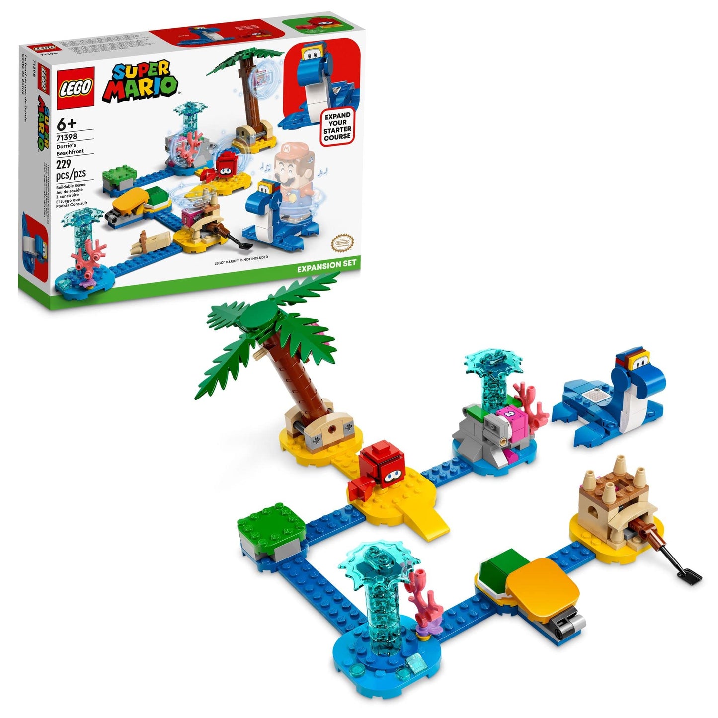 LEGO Super Mario Dorrie’s Beachfront Expansion Set 71398 – 229 Pieces (Ages 6+)