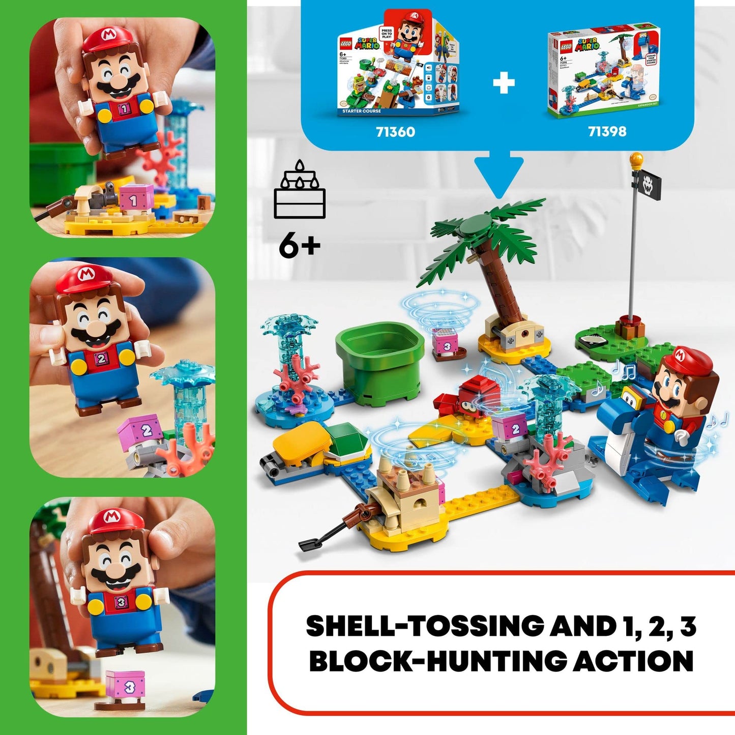 LEGO Super Mario Dorrie’s Beachfront Expansion Set 71398 – 229 Pieces (Ages 6+)