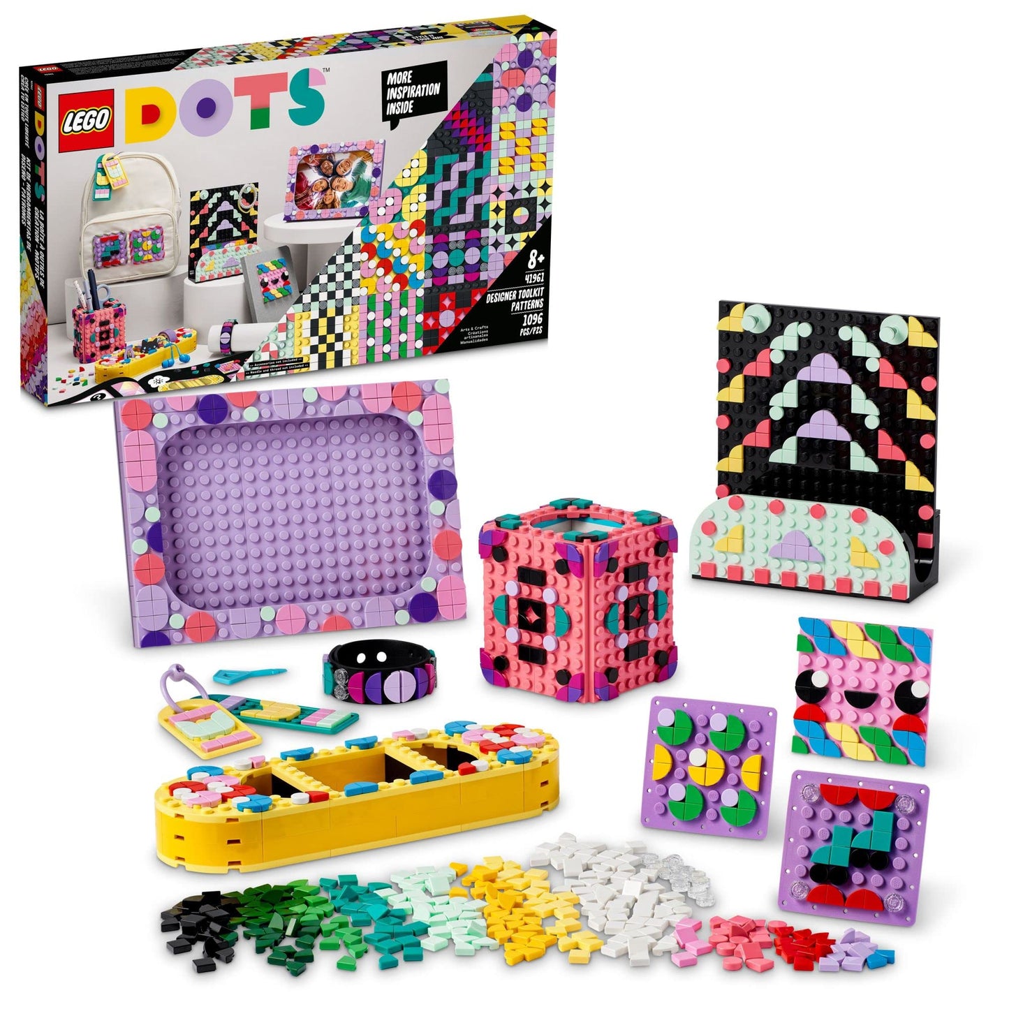 LEGO DOTS Designer Toolkit 10 in 1 Patterns – 41961 | Creative Kids Craft Kit with 860+ Tiles