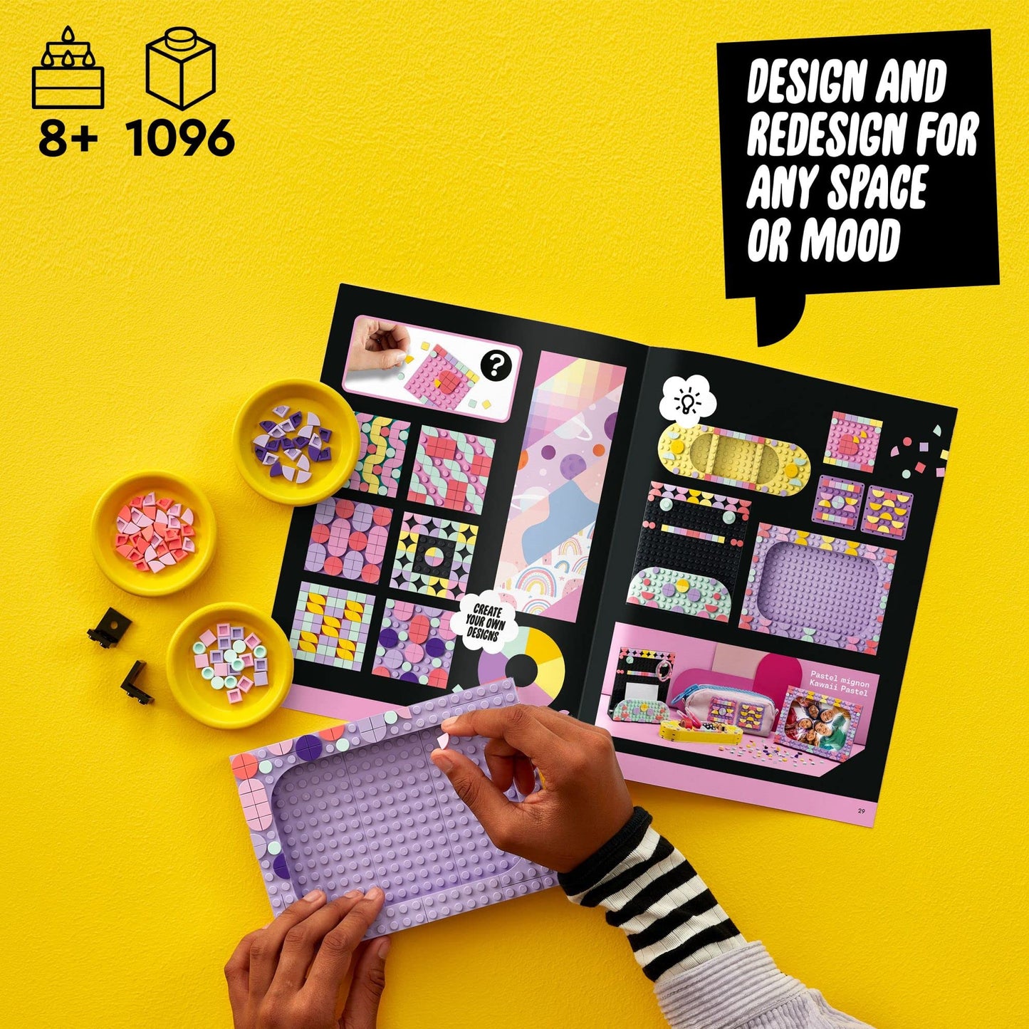 LEGO DOTS Designer Toolkit 10 in 1 Patterns – 41961 | Creative Kids Craft Kit with 860+ Tiles
