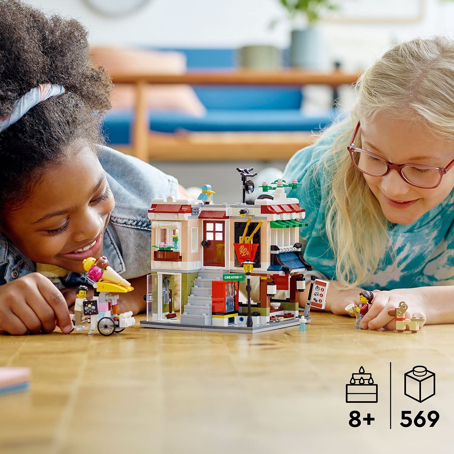 LEGO Creator 3-in-1 Downtown Noodle Shop House (31131) | 569-Piece City Building Set