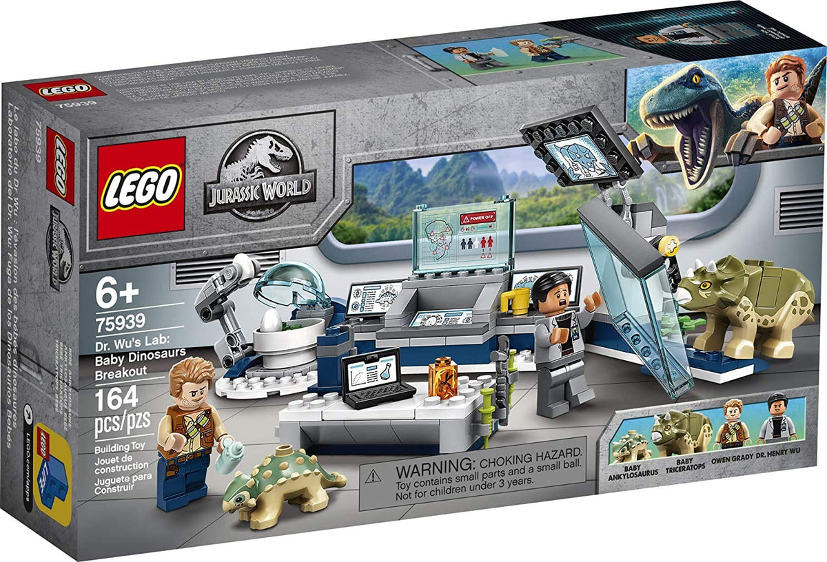 LEGO Jurassic World Dr. Wu's Lab: Baby Dinosaurs Breakout 75939 – 164-Piece Building Kit with Owen Grady