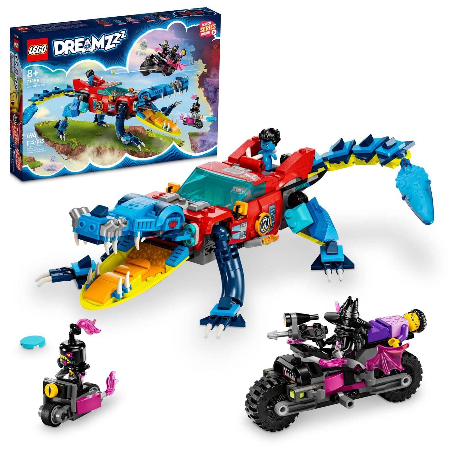 LEGO DREAMZzz Crocodile Car 71458 Building Toy Set – 2-in-1 Off-Roader & Mini-Boat (8+)